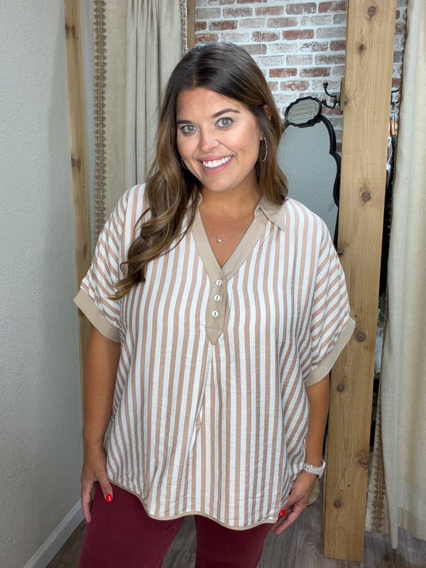 Easy Days Stripe Top| Curvy