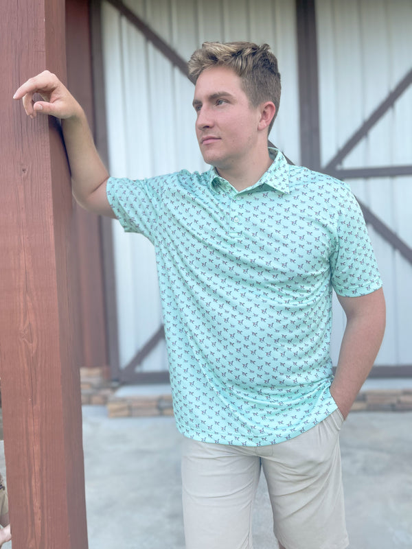 Hunt 'Em Up Performance Polo - Mint