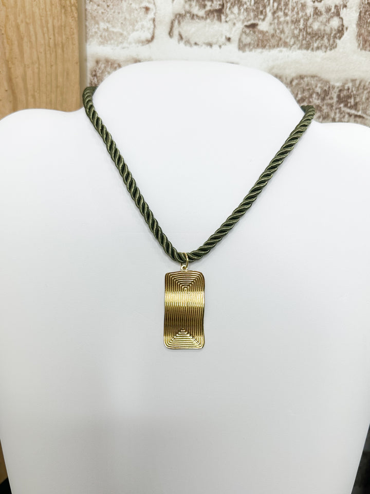 Olive Rope Necklace