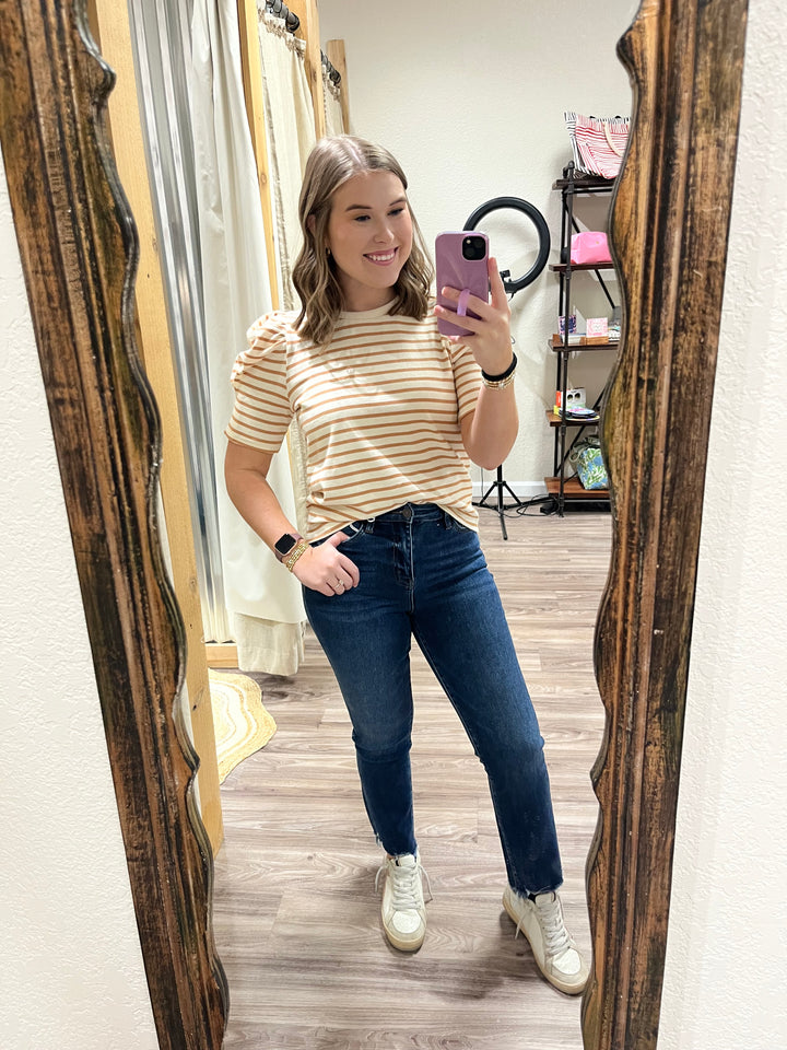 Bella Dark Wash High Rise Flare Jeans