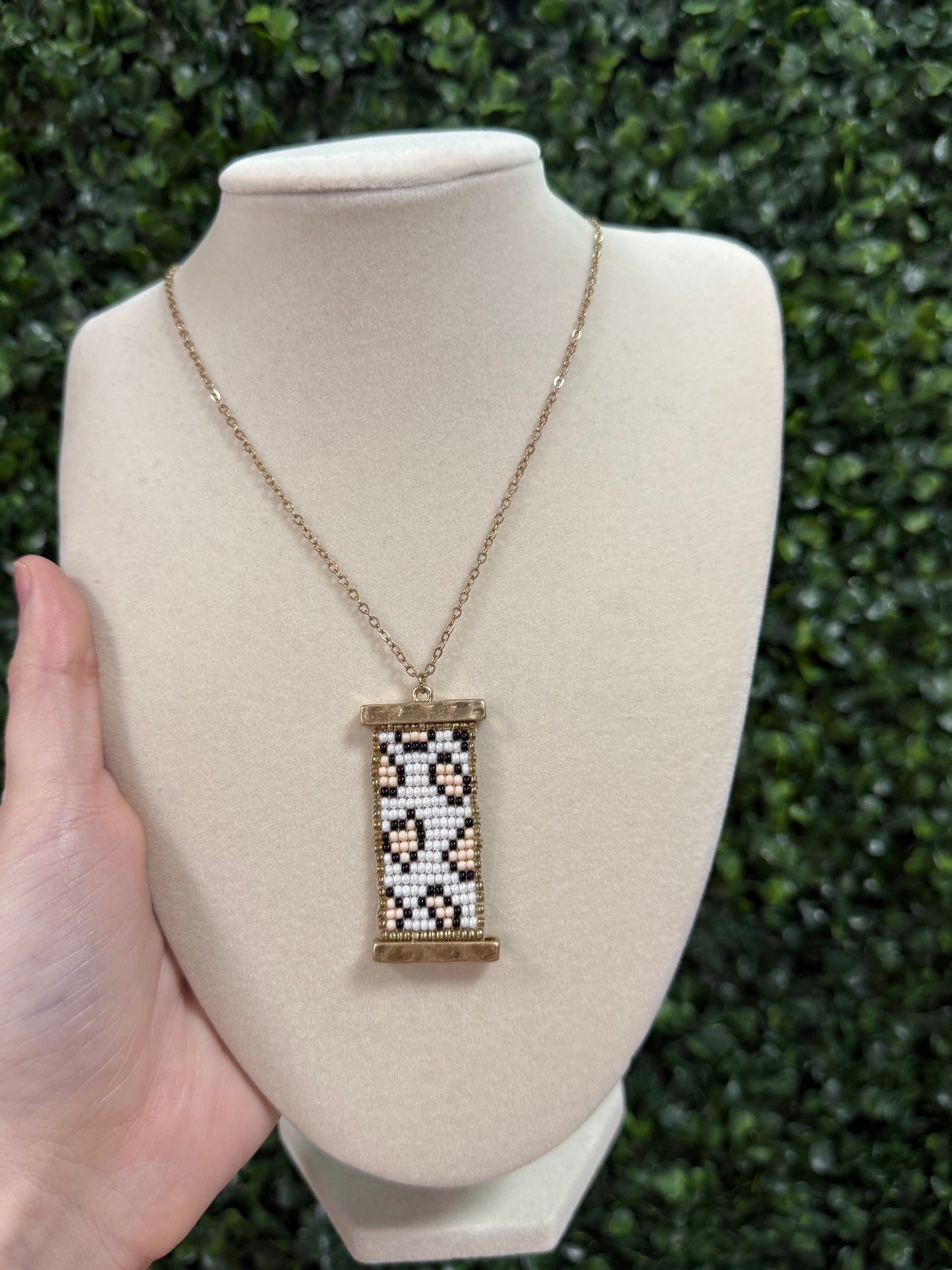 Leopard Rectangle Necklace