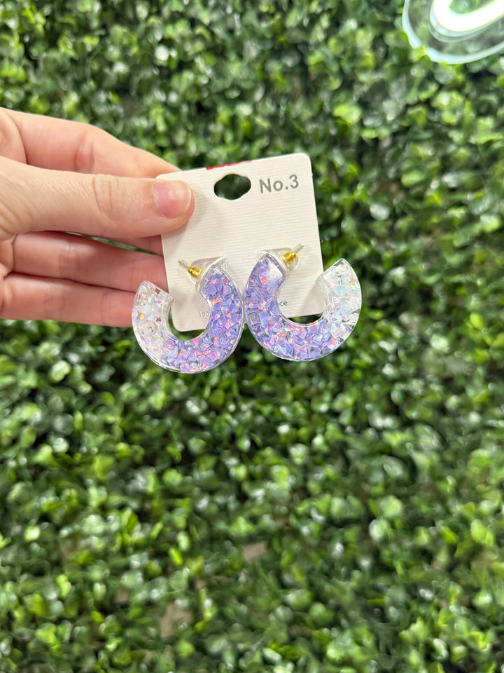 Glitter Hoop Earrings