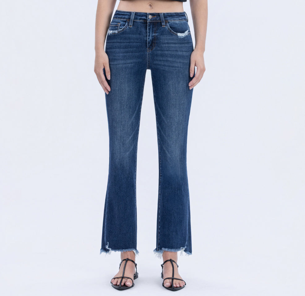 Bella Dark Wash High Rise Flare Jeans