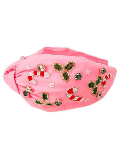 Candy Cane & Mistletoe Headband