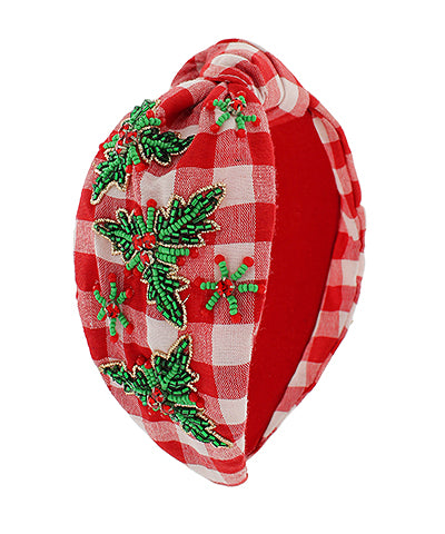 Christmas Gingham Headband