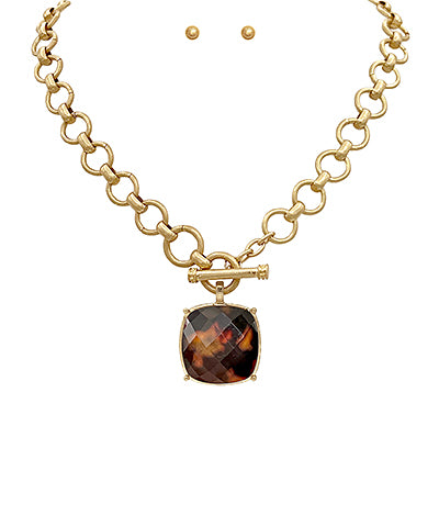 Laurie Stone Necklace| Tortoise