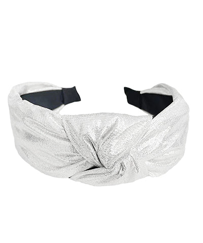 Silver Metallic Knotted Headband
