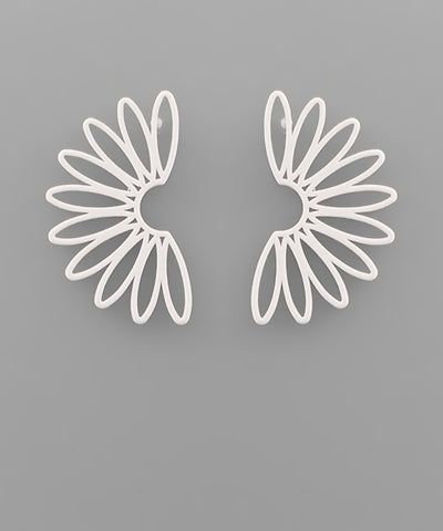 Open Half Daisy Earrings