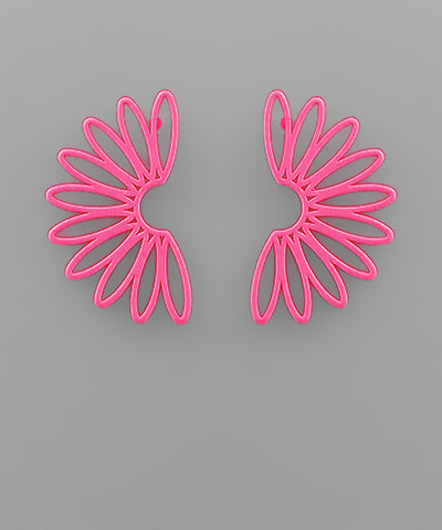 Open Half Daisy Earrings