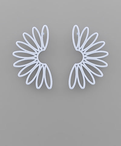 Open Half Daisy Earrings