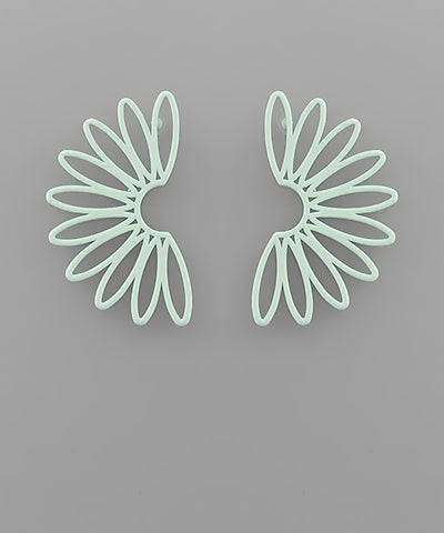 Open Half Daisy Earrings