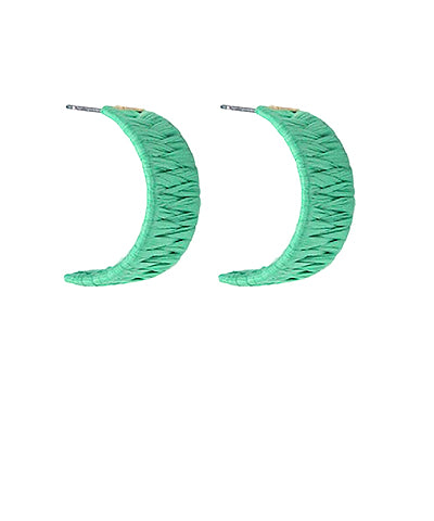 Half Circle Raffia Hoops