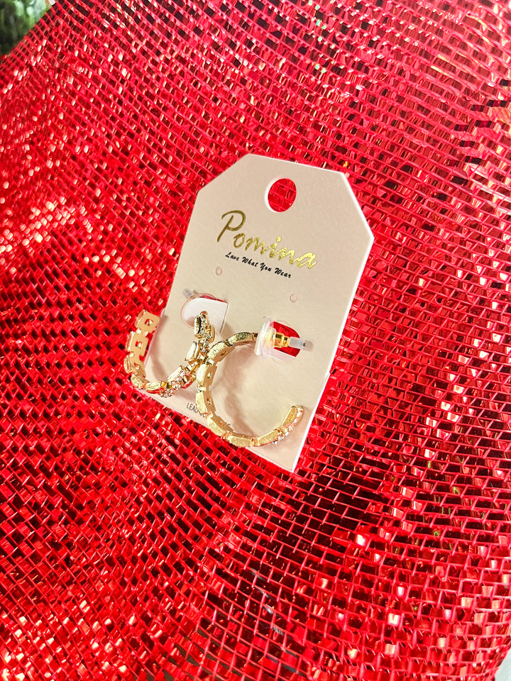 Crystal Chain Hoop Earrings