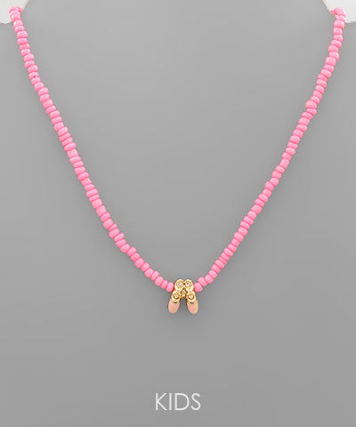 Kids Ballerina Pendant Beads Choker