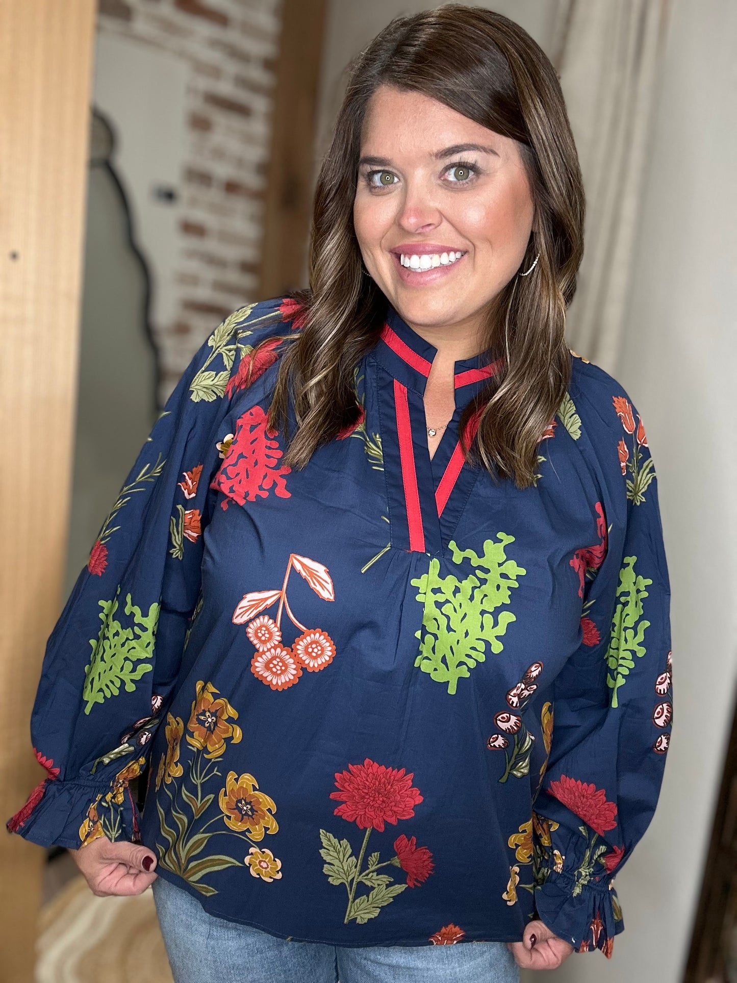 Clarkson Navy Floral Top