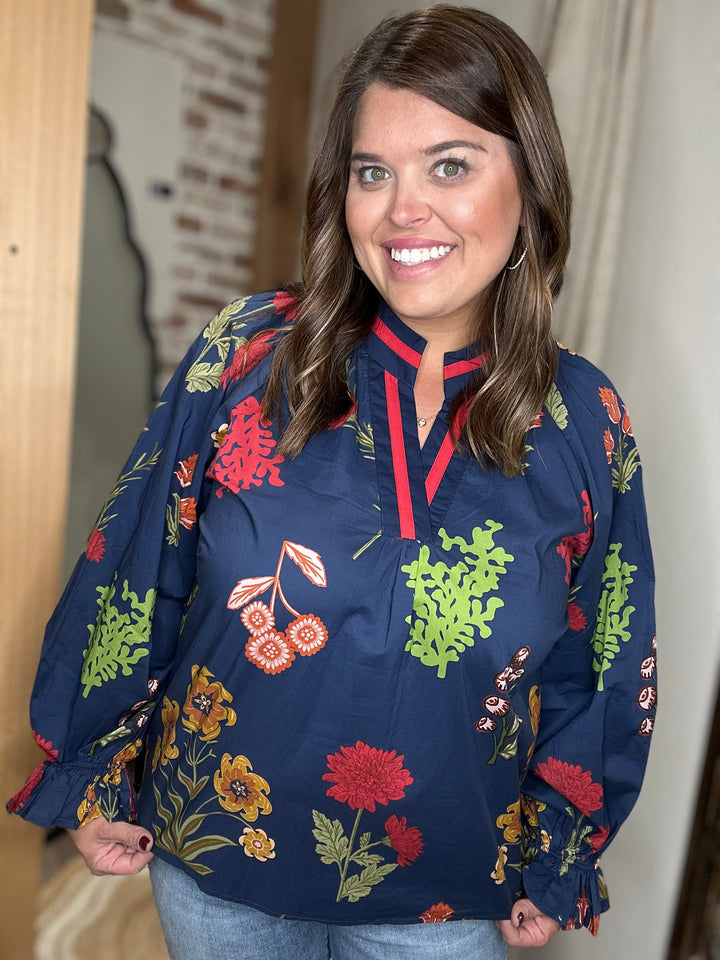 Clarkson Navy Floral Top