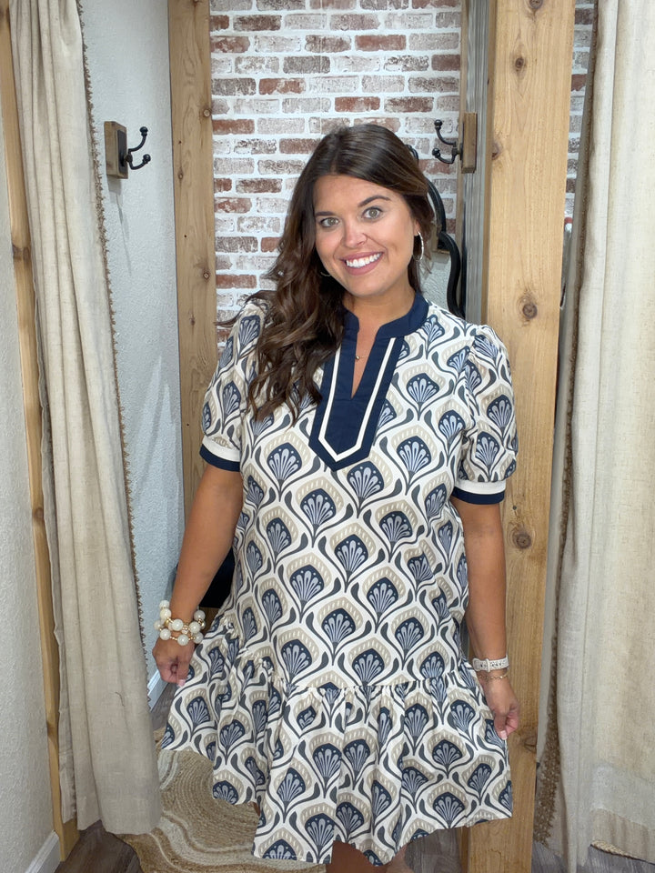 A Little Statement Navy Dress