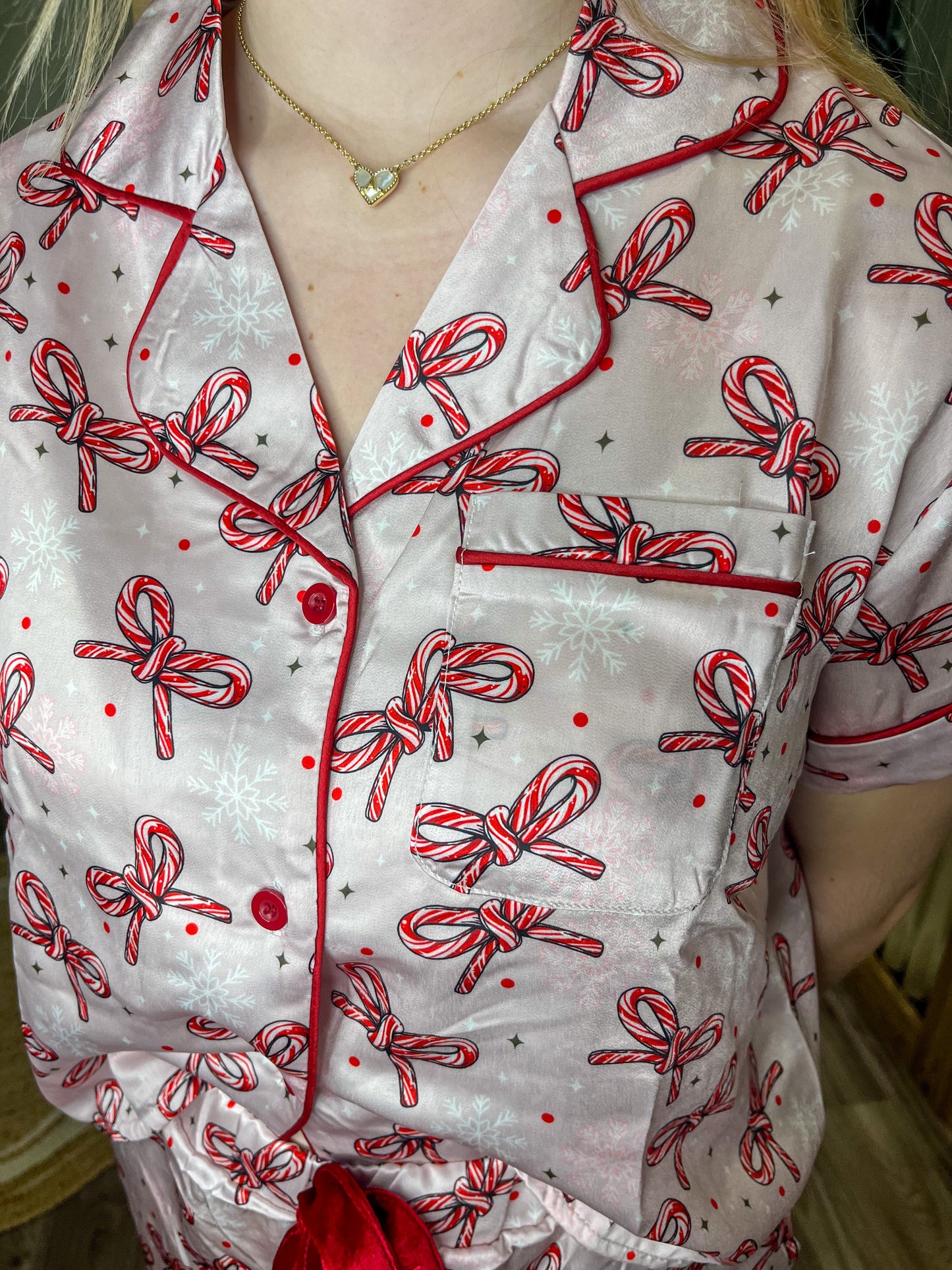 Simply Southern | Candy Cane Bow Pajamas