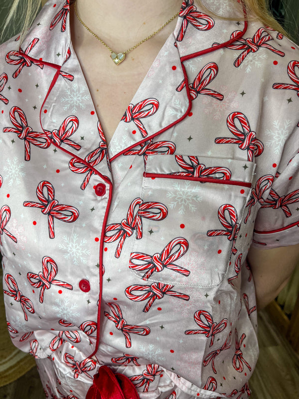 Simply Southern | Candy Cane Bow Pajamas