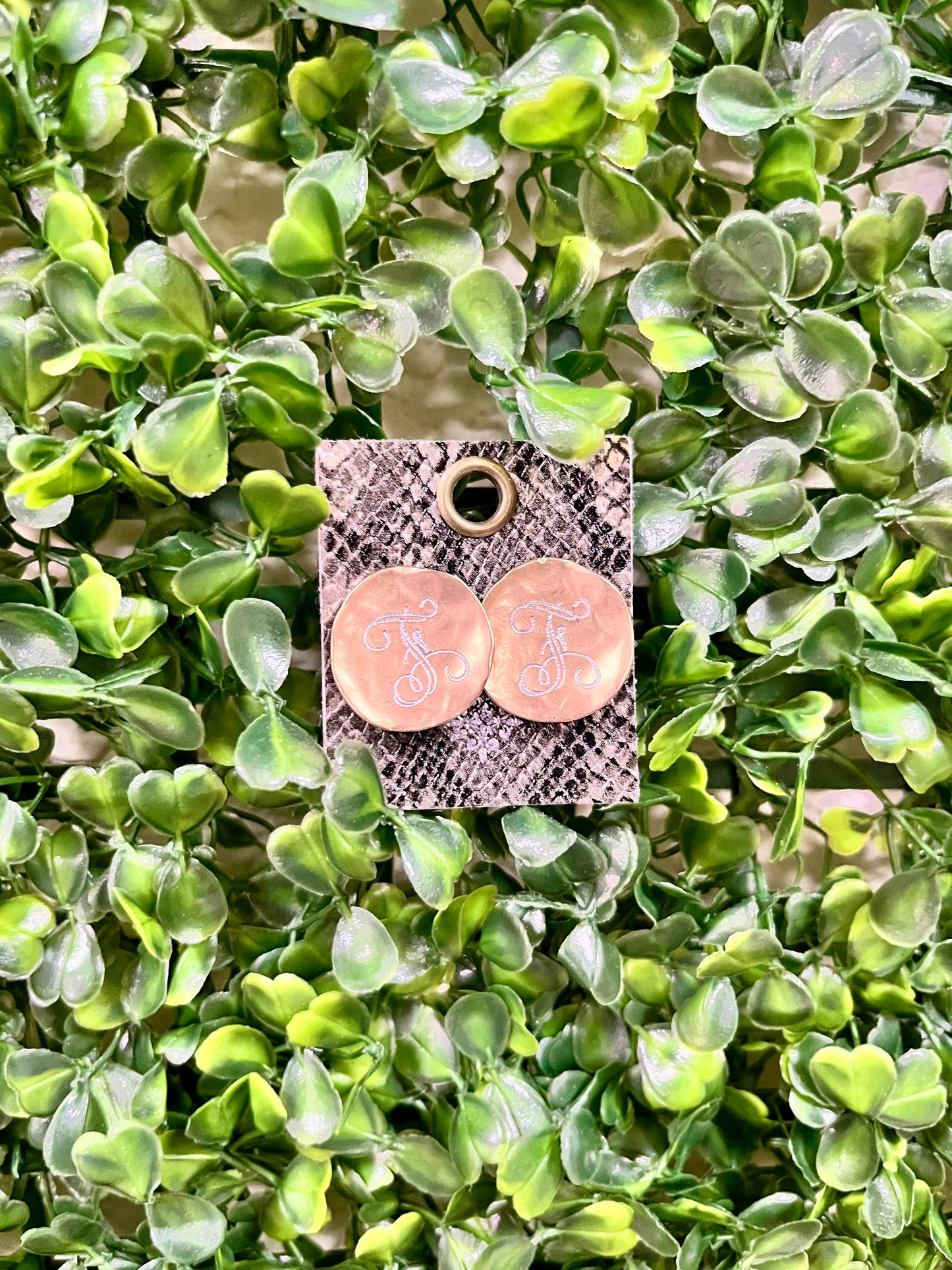 Antique Gold Initial Earrings