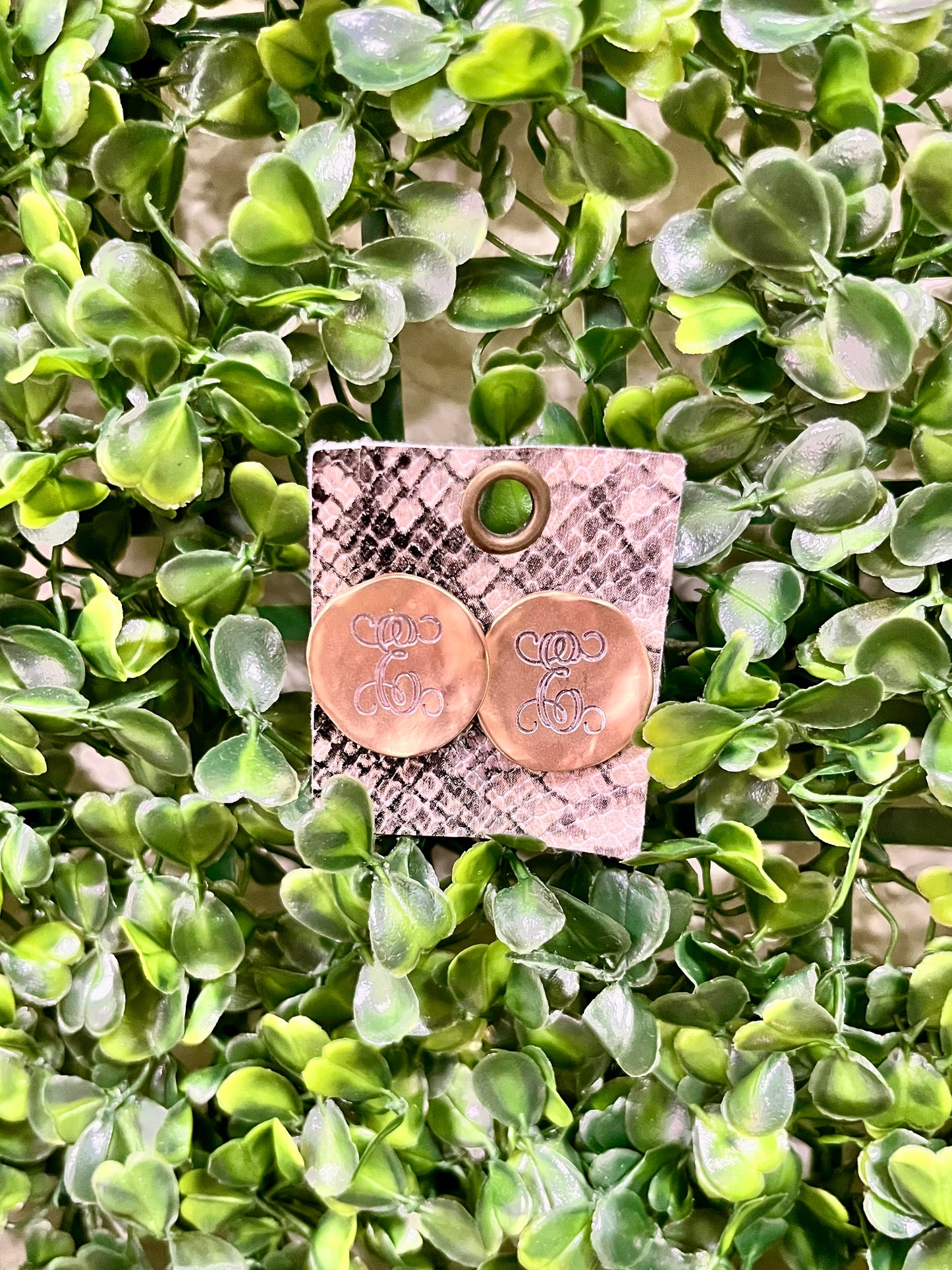 Antique Gold Initial Earrings