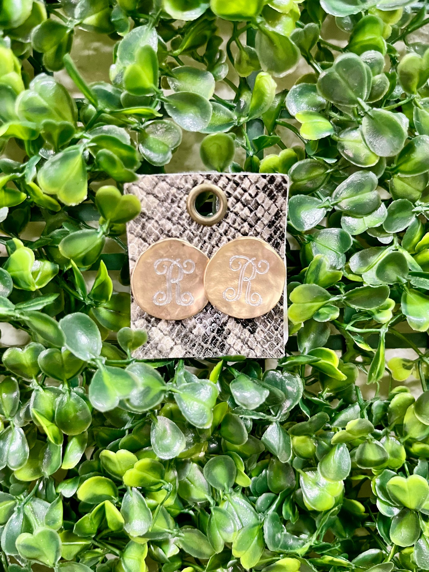 Antique Gold Initial Earrings