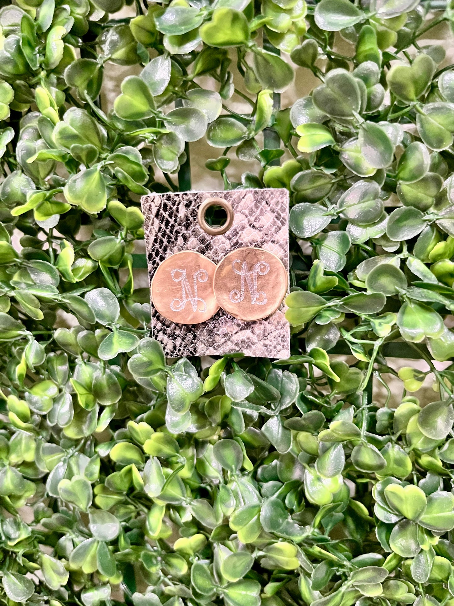 Antique Gold Initial Earrings