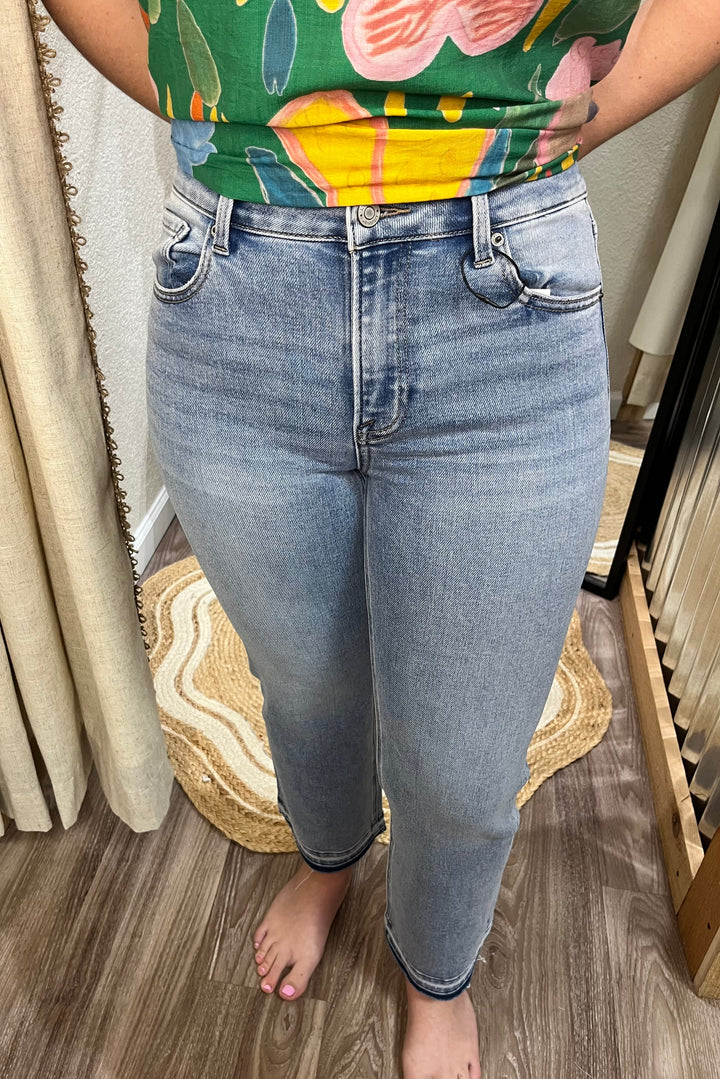 Madelyn Light High Rise Crop Straight Jeans