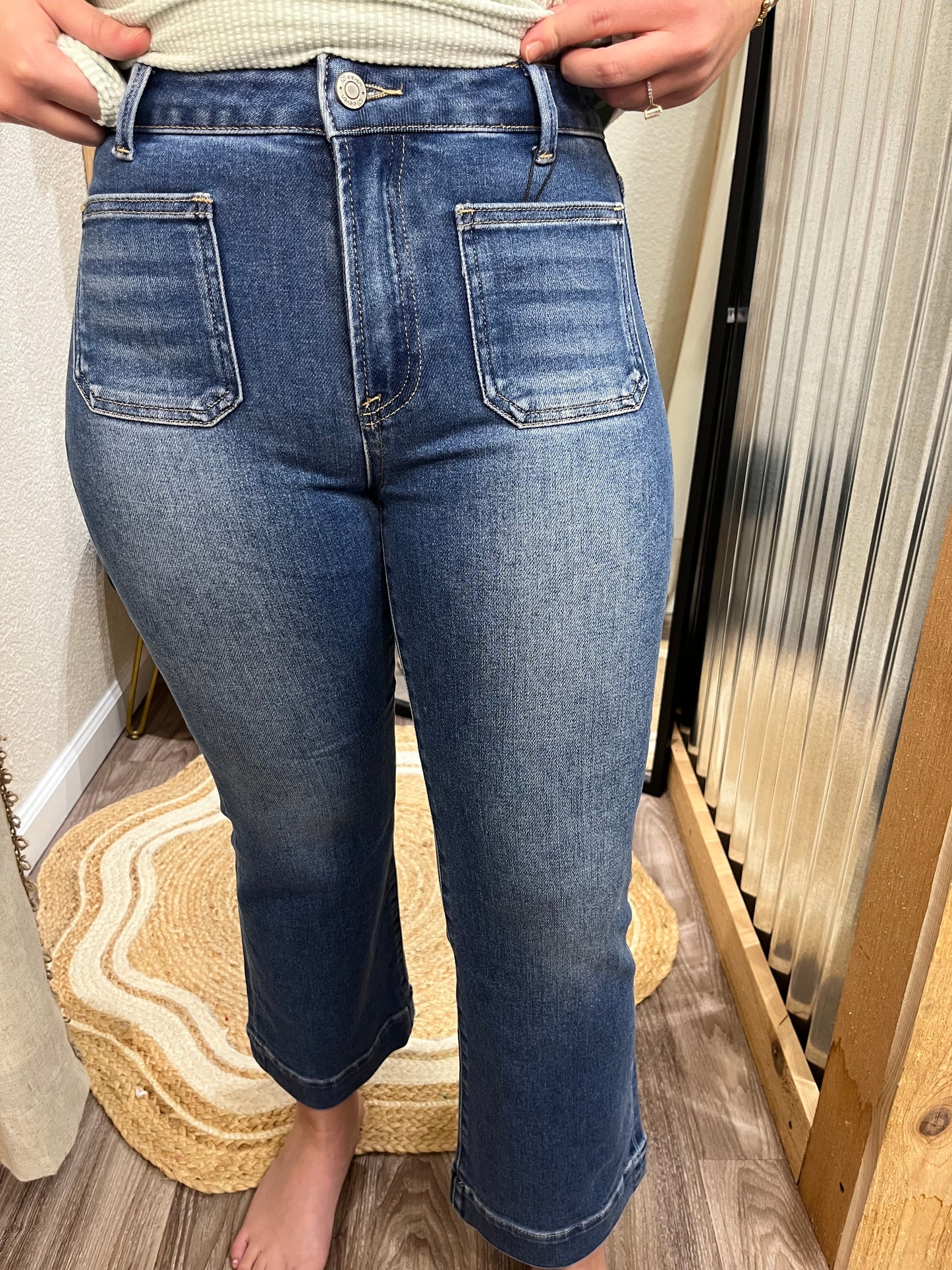 Jamie High Rise Ankle Flare Jeans