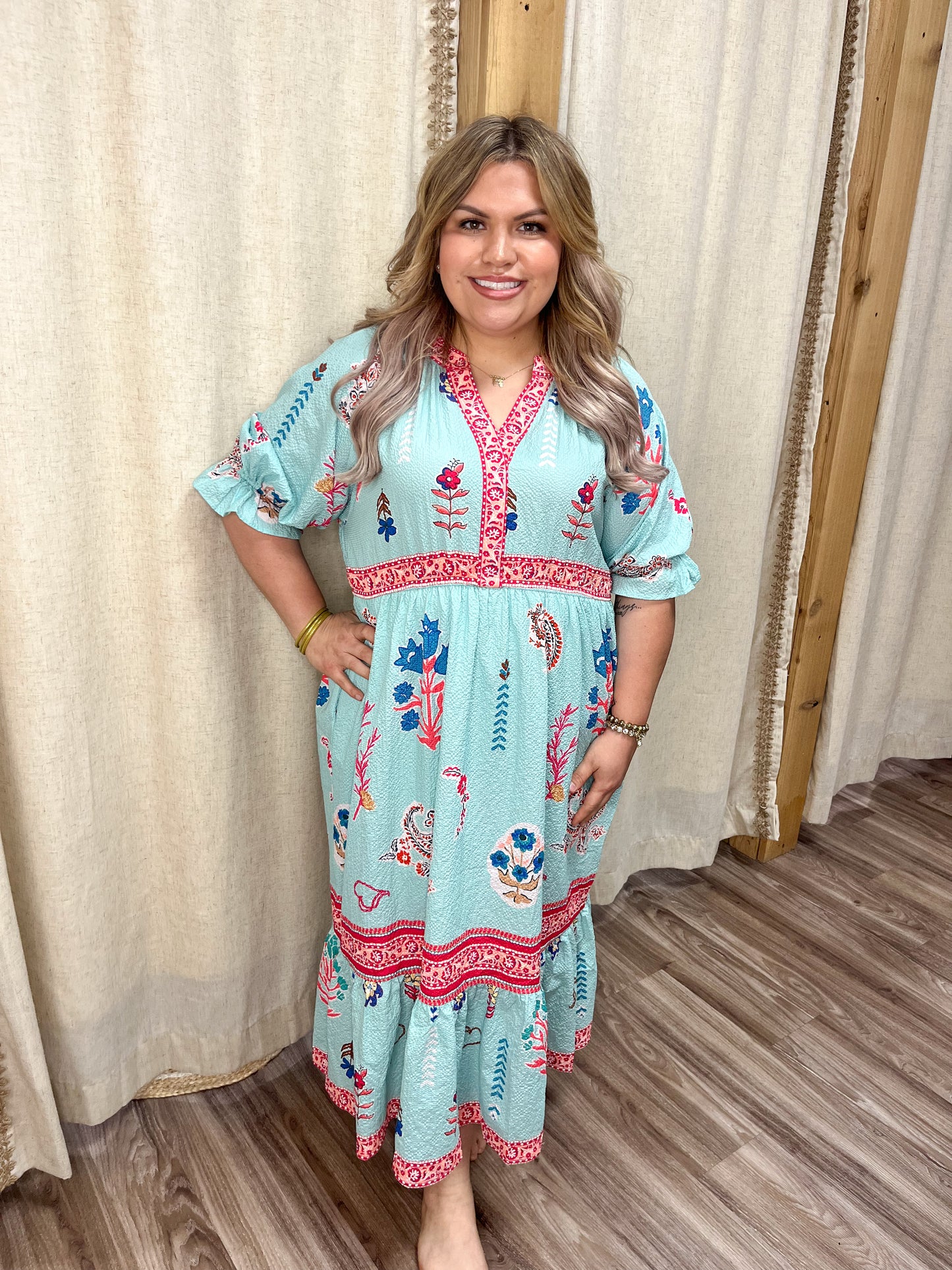 Right Where We Left Midi Dress| Curvy