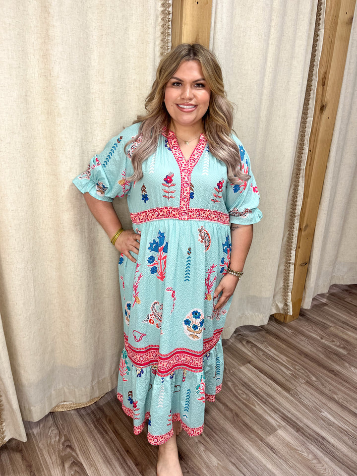 Right Where We Left Midi Dress| Curvy