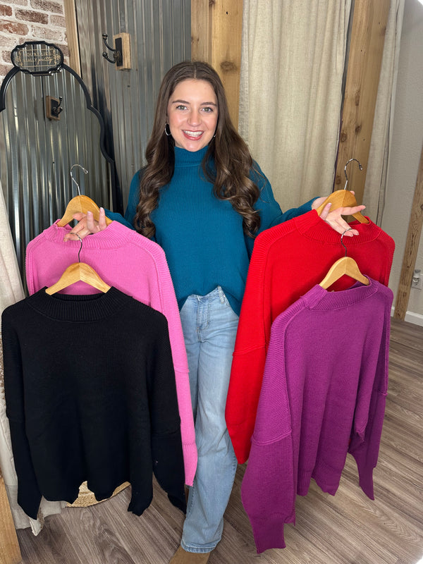 RUBY | SIDE SLIT OVERSIZED SWEATER