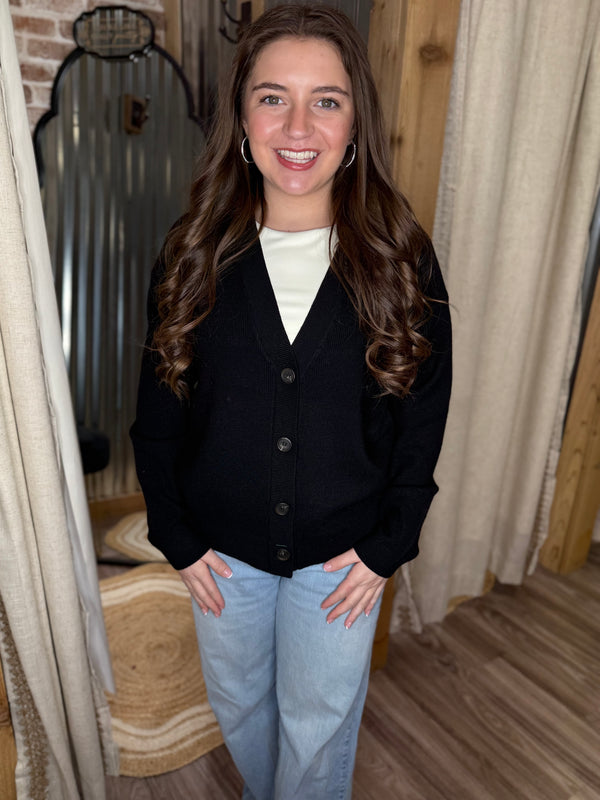 BLACK | VISCOSE SWEATER CARDIGAN