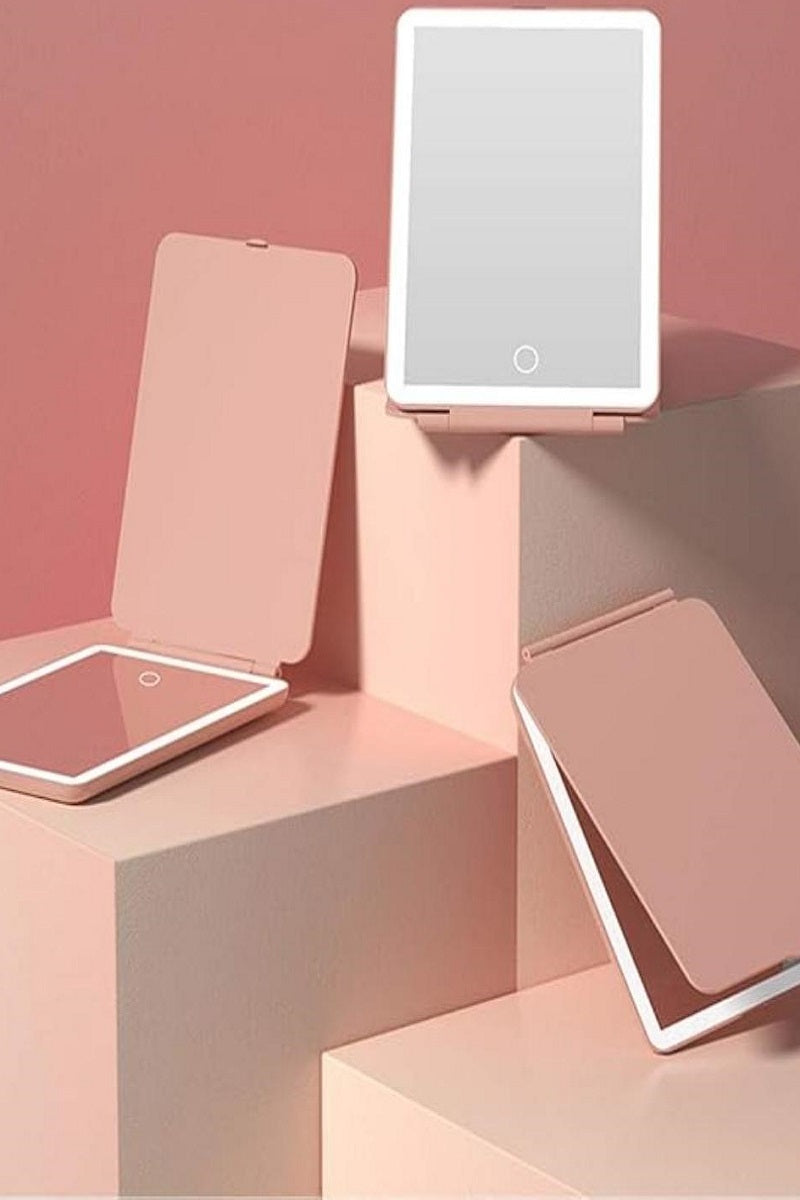 RECHARGEABLE TRAVEL LED MAKEUP MIRROR TABLET