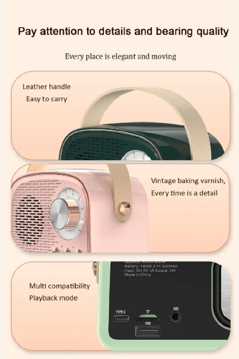 RETRO MINI WIRELESS BLUETOOTH SPEAKER