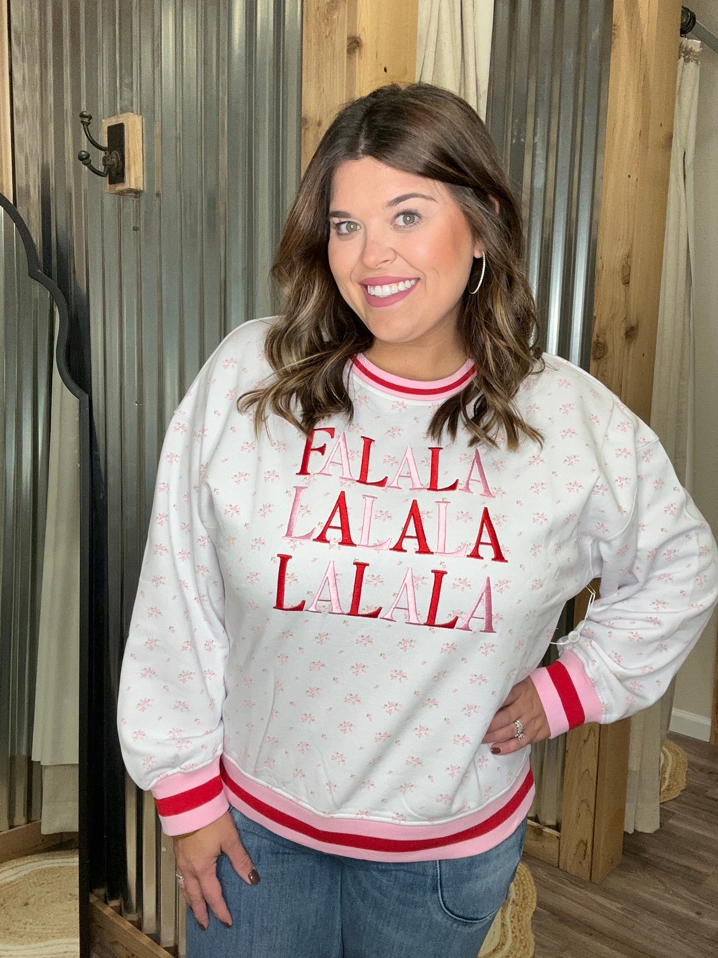 Falalala | Simply Southern Crew Top