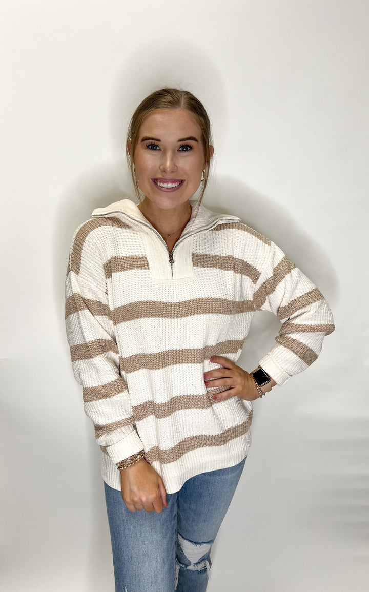 Simply Southern Sweater Quarter Zip - Desert