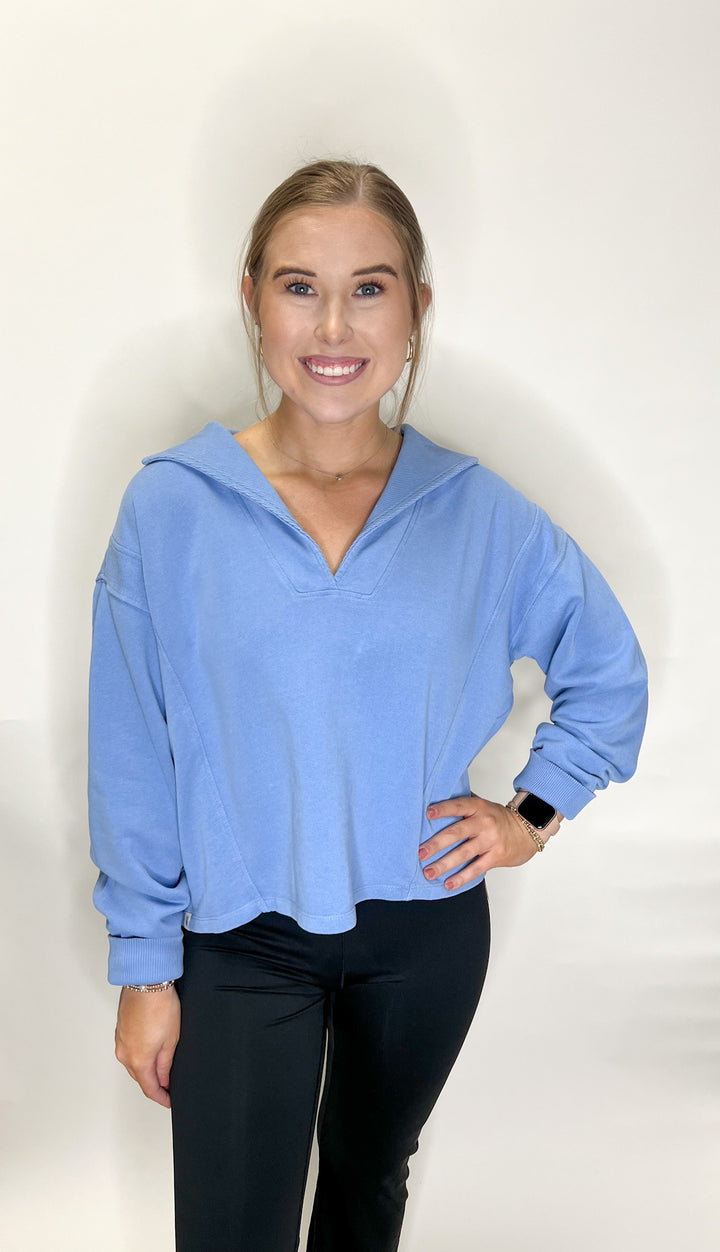 Simply Southern Pullover - Dusty Blue