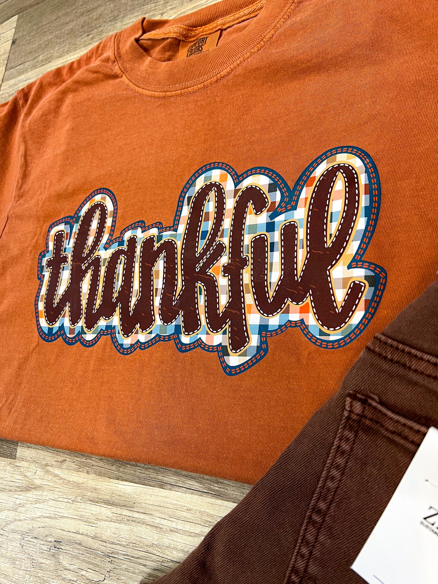 Plaid Thankful T-Shirt