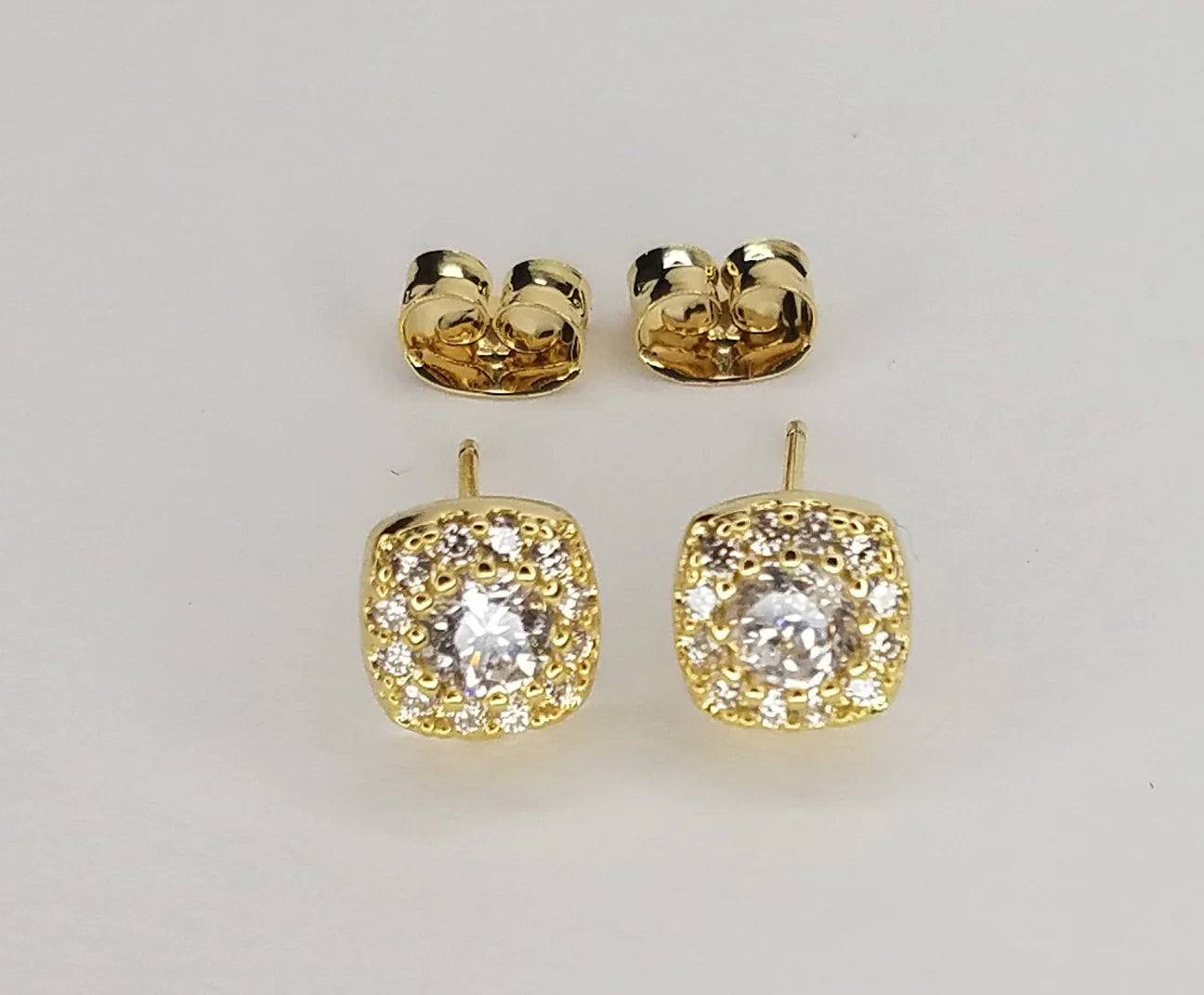 Mini Square Diamond Studded Earrings