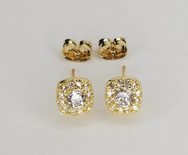 Mini Square Diamond Studded Earrings