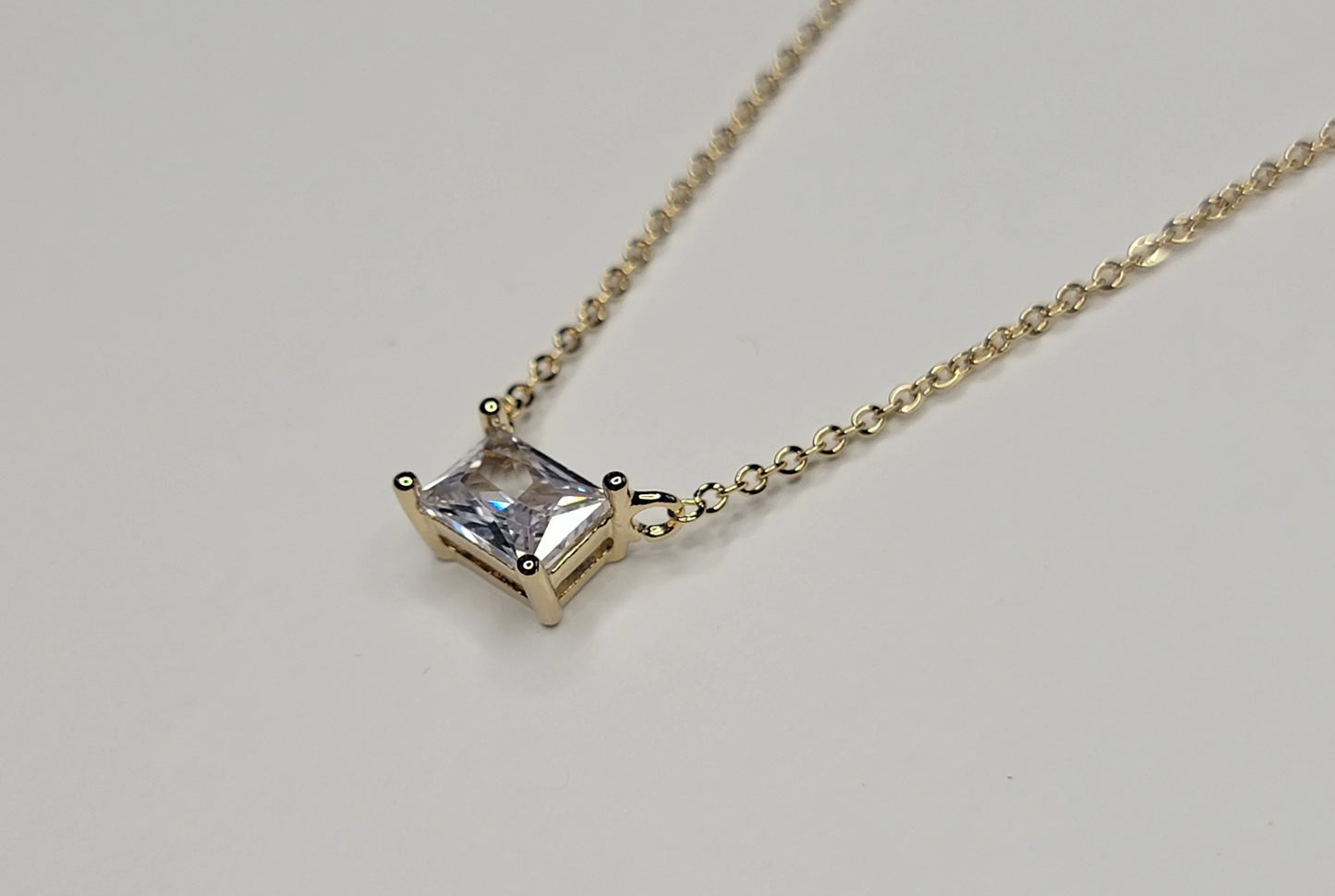 Emerald Diamond Pendant Necklace