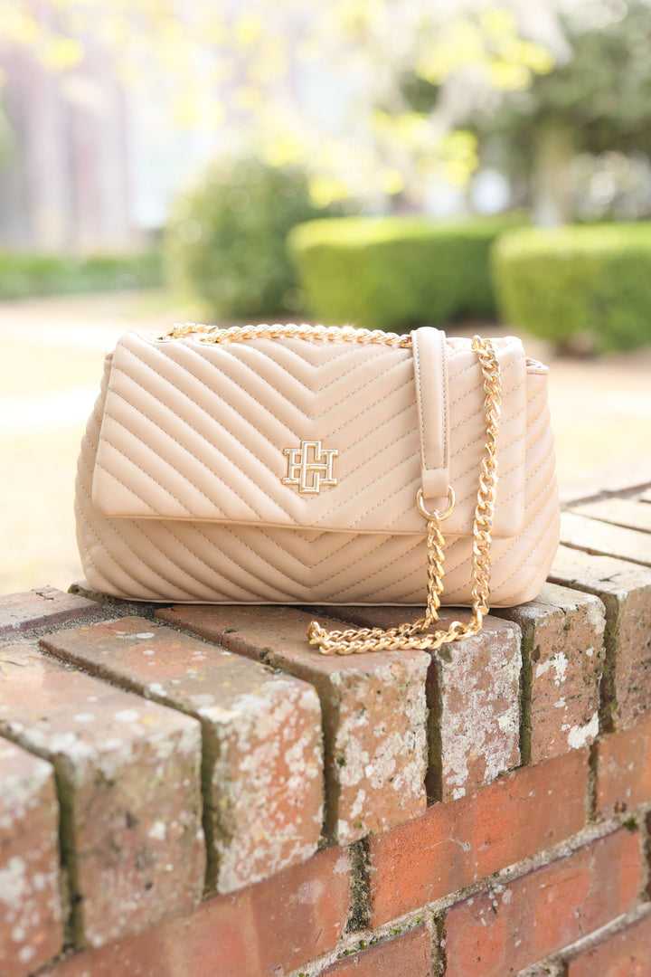 Leigh Quilted Crossbody - Taupe