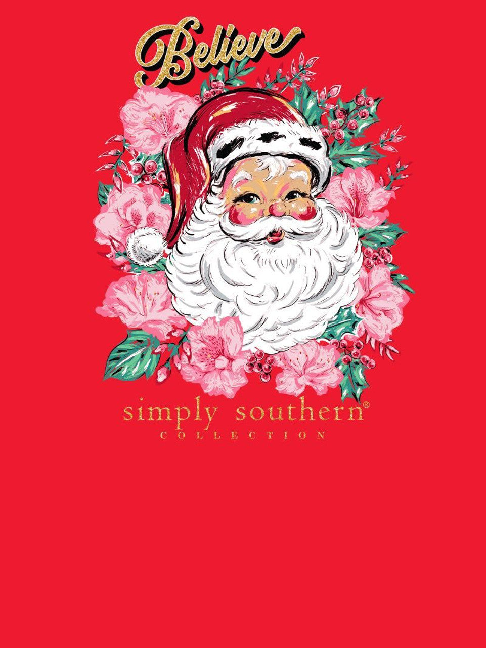 Simply Southern Floral Santa T-Shirt