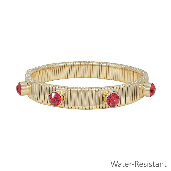 Gold Ribbed Stretch Bracelet