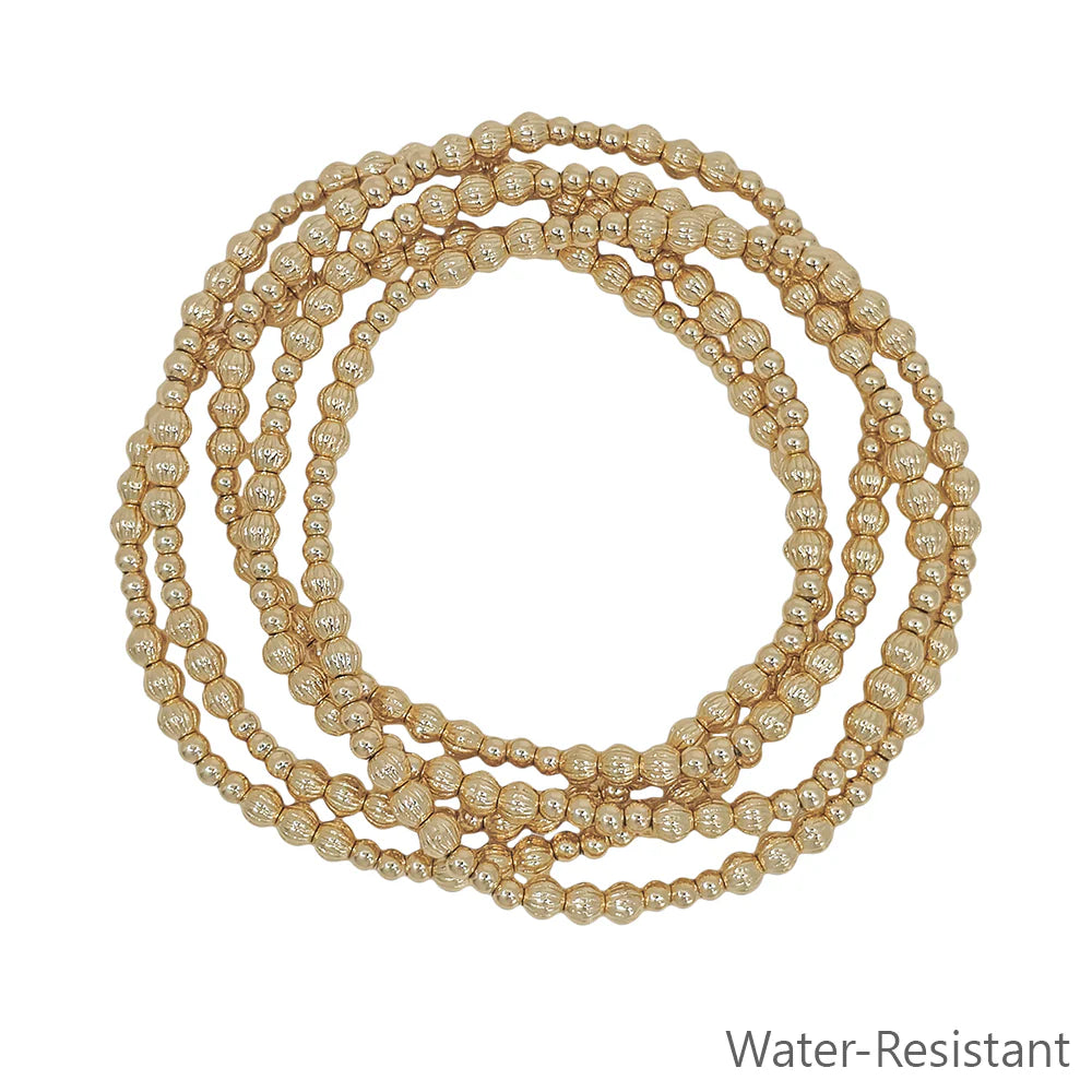 Rylee Gold Beaded Bracelets| Set of 5
