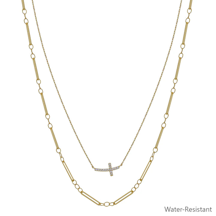 Quinn Cross Layered Necklace