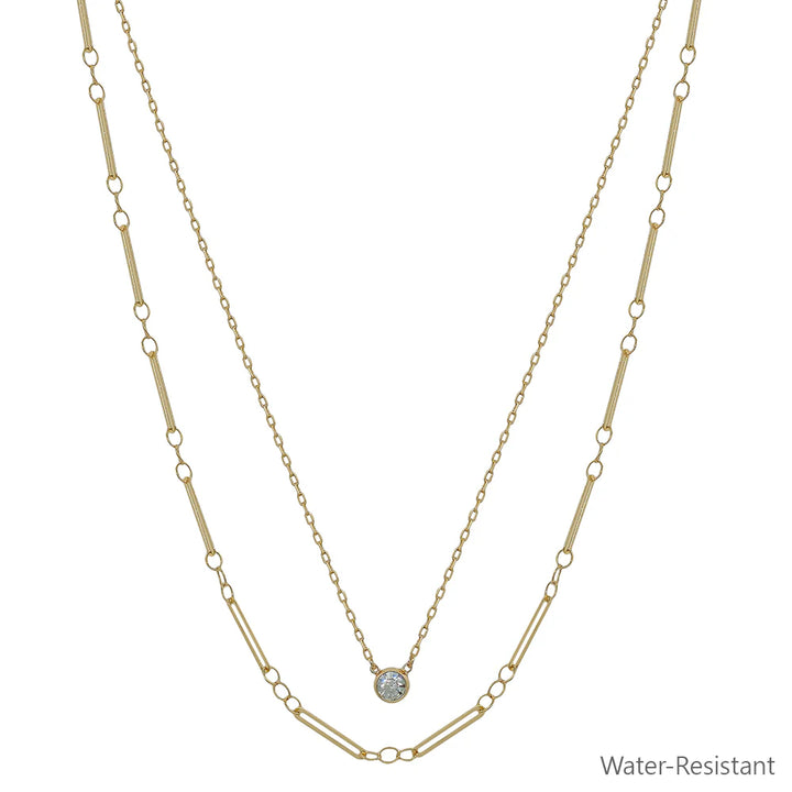 Raylynn Rhinestone Layered Necklace