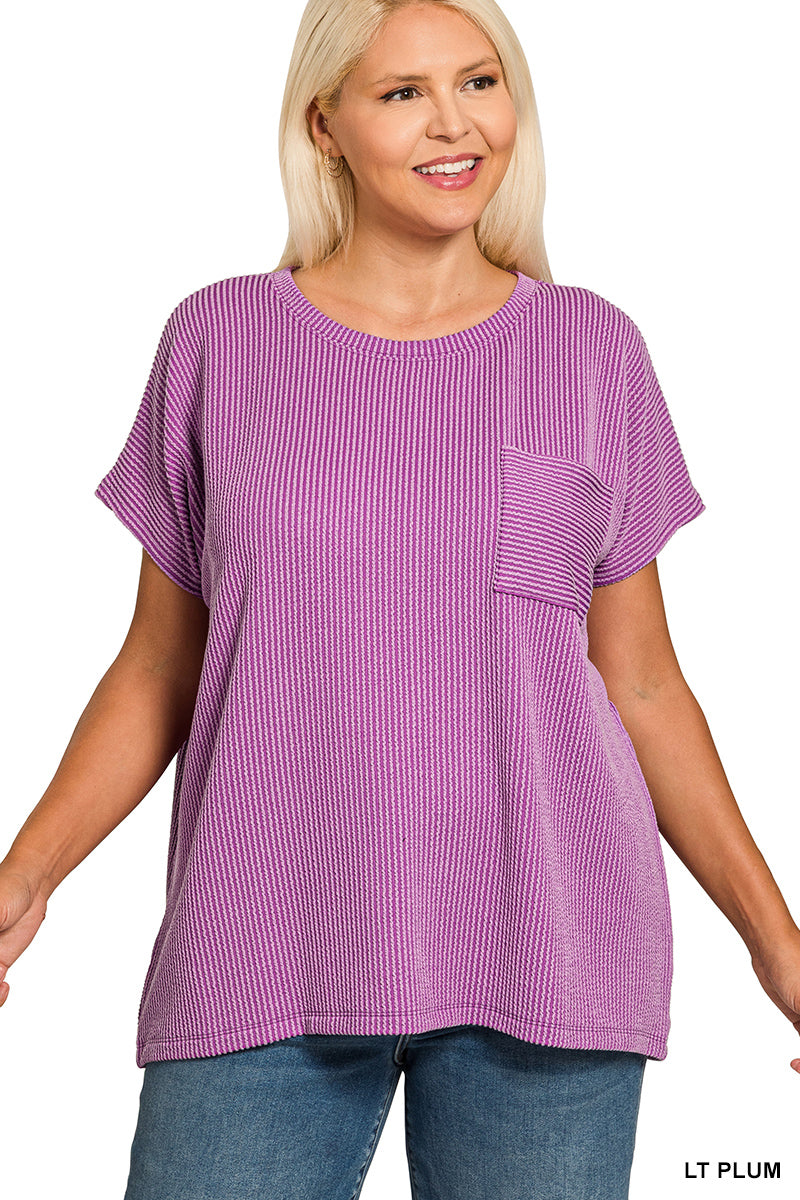 The Curvy Casual Charm Top|Lt Plum