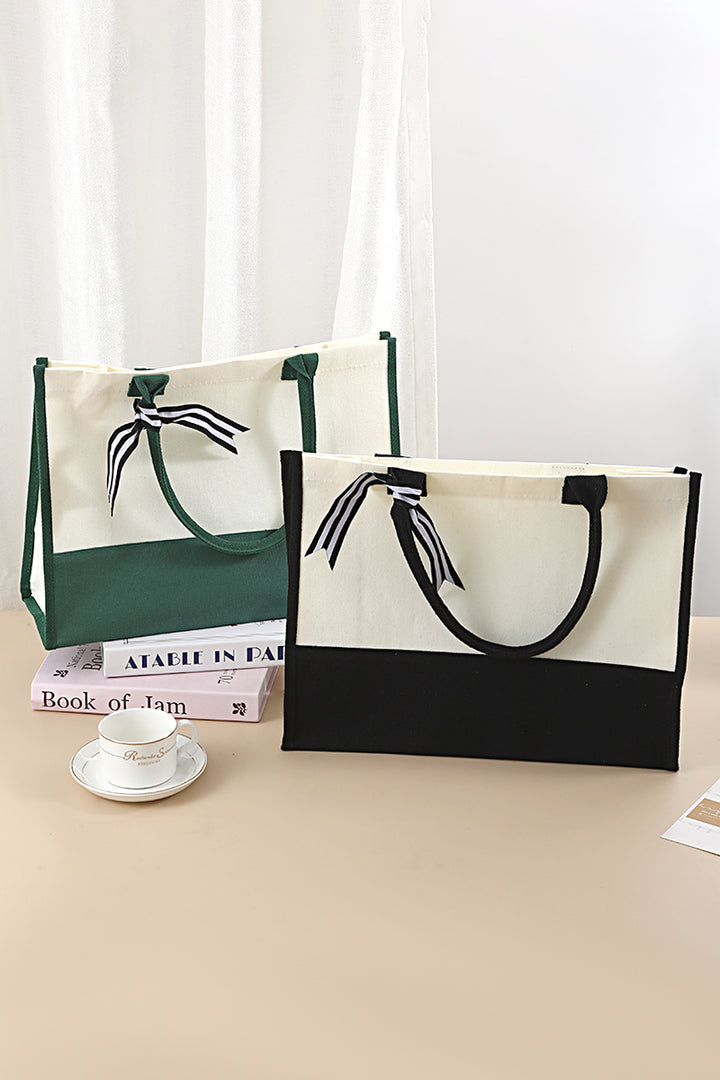 Miley Canvas Tote Bag| Black